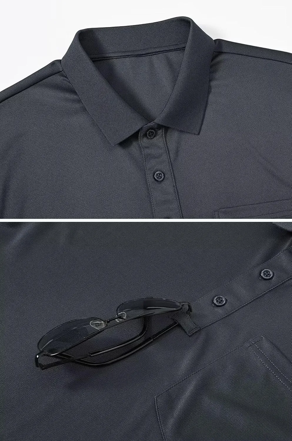 Tyhengta Men's Polo Shirt Short Sleeve Quick Dry Athletic Performance Shirt Golf Shirt