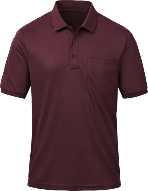 Tyhengta Men's Polo Shirt Short Sleeve Quick Dry Athletic Performance Shirt Golf Shirt