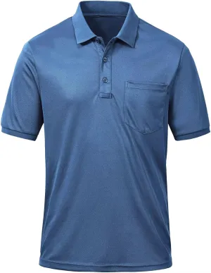 Tyhengta Men's Polo Shirt Short Sleeve Quick Dry Athletic Performance Shirt Golf Shirt