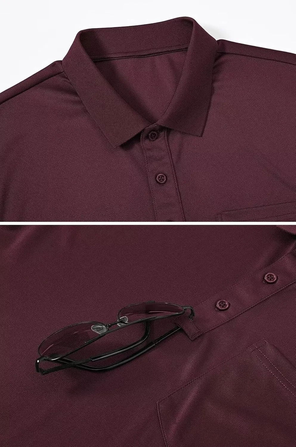 Tyhengta Men's Polo Shirt Short Sleeve Quick Dry Athletic Performance Shirt Golf Shirt