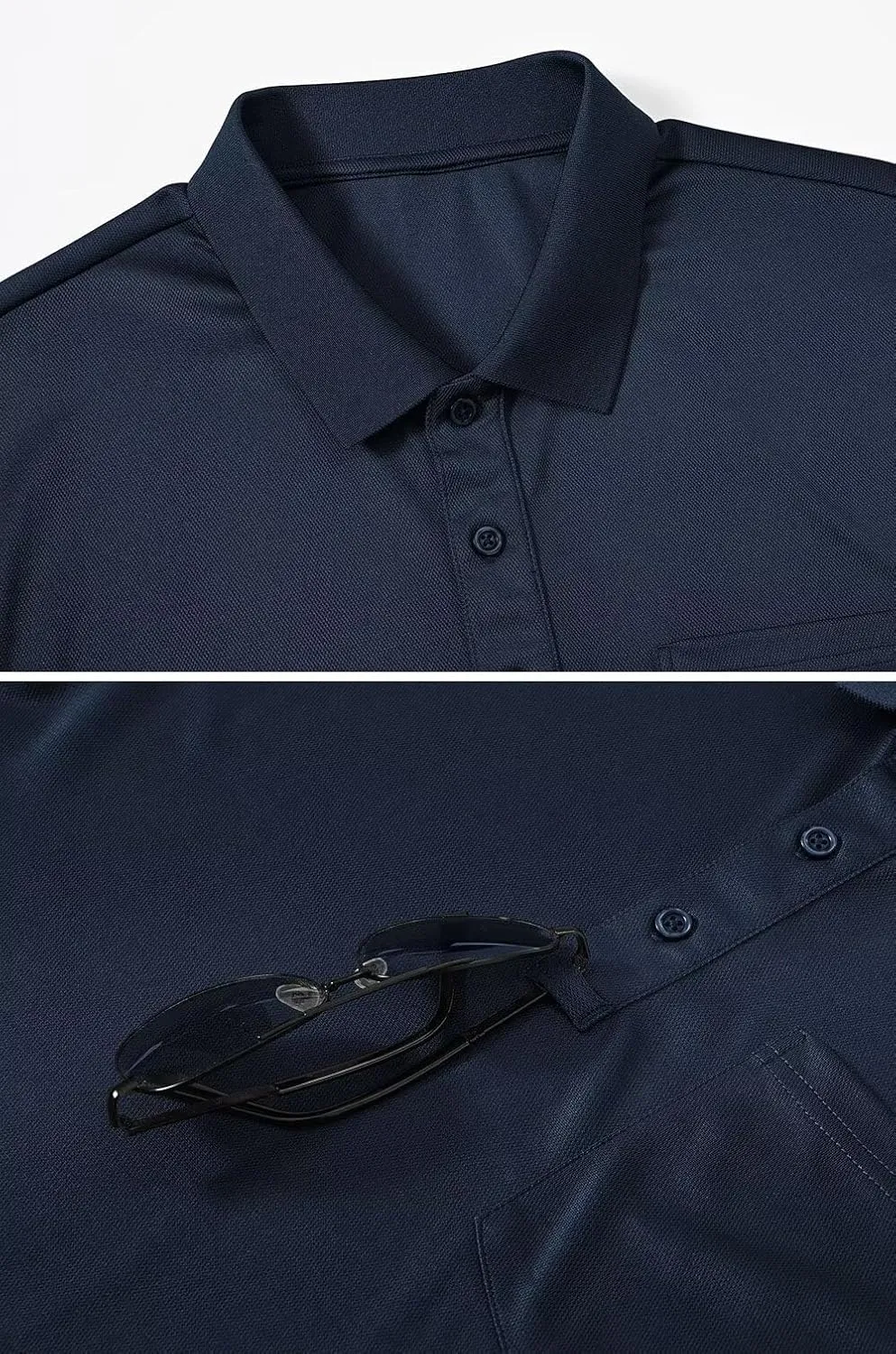Tyhengta Men's Polo Shirt Short Sleeve Quick Dry Athletic Performance Shirt Golf Shirt