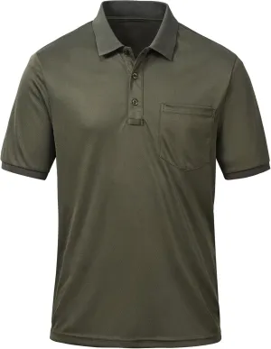 Tyhengta Men's Polo Shirt Short Sleeve Quick Dry Athletic Performance Shirt Golf Shirt