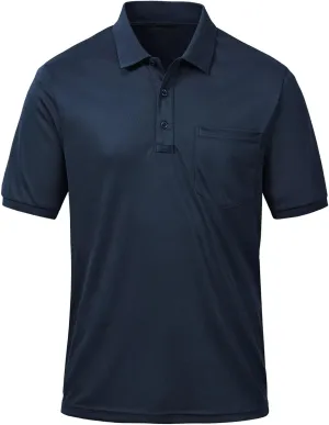 Tyhengta Men's Polo Shirt Short Sleeve Quick Dry Athletic Performance Shirt Golf Shirt