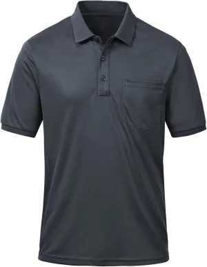 Tyhengta Men's Polo Shirt Short Sleeve Quick Dry Athletic Performance Shirt Golf Shirt