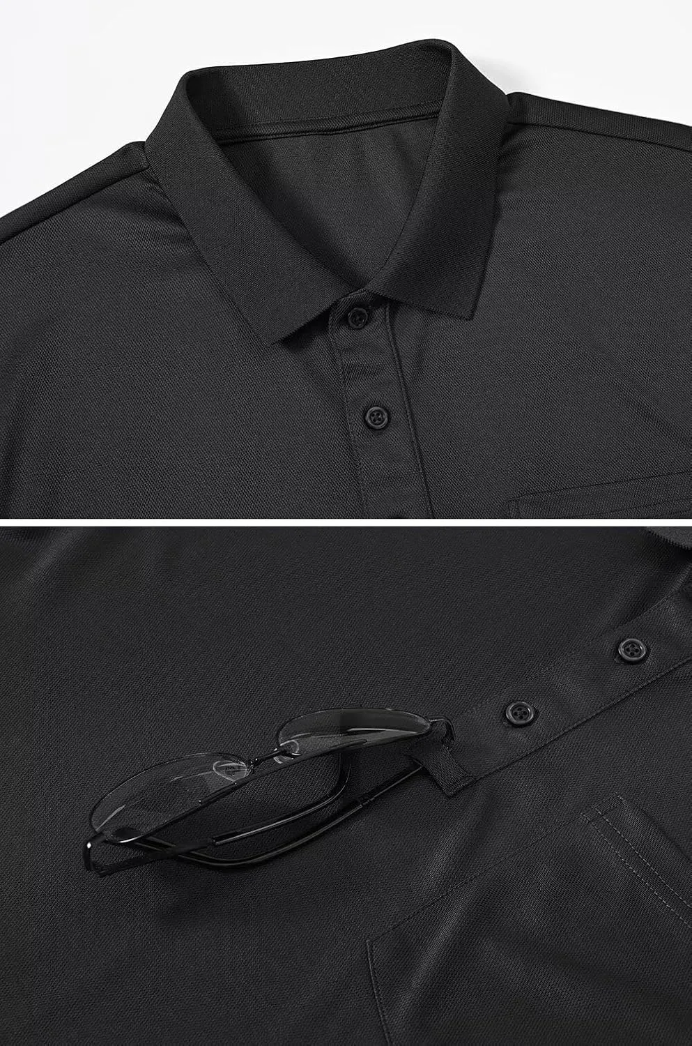 Tyhengta Men's Polo Shirt Short Sleeve Quick Dry Athletic Performance Shirt Golf Shirt