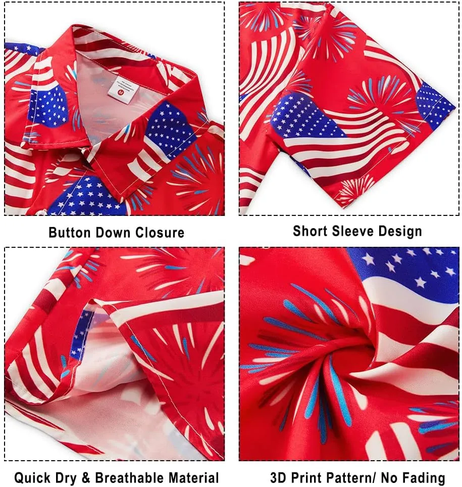 uideazone Mens Funny Hawaiian Shirts 3D Graphic Button Down Short Sleeve Tropical Holiday Beach Aloha Shirt
