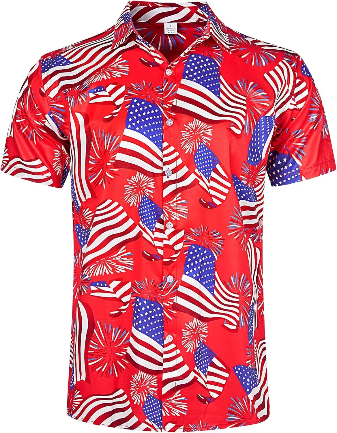 uideazone Mens Funny Hawaiian Shirts 3D Graphic Button Down Short Sleeve Tropical Holiday Beach Aloha Shirt