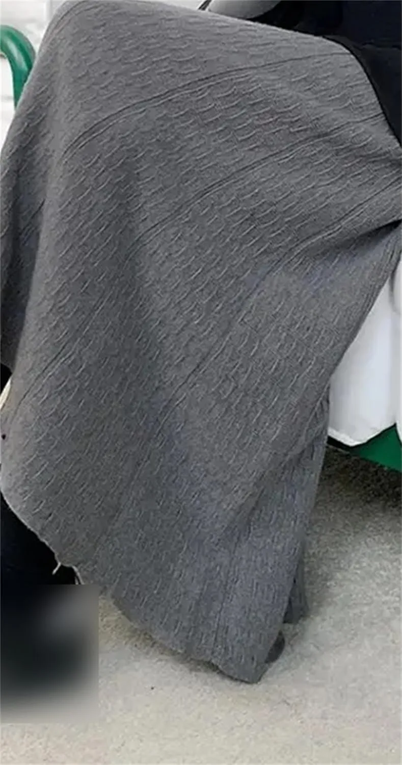 UIOKLMJH Knitted Long Skirt for Women Autumn Winter Pleated High Waist A-Line Elegant Casual Slim Midi Skirt