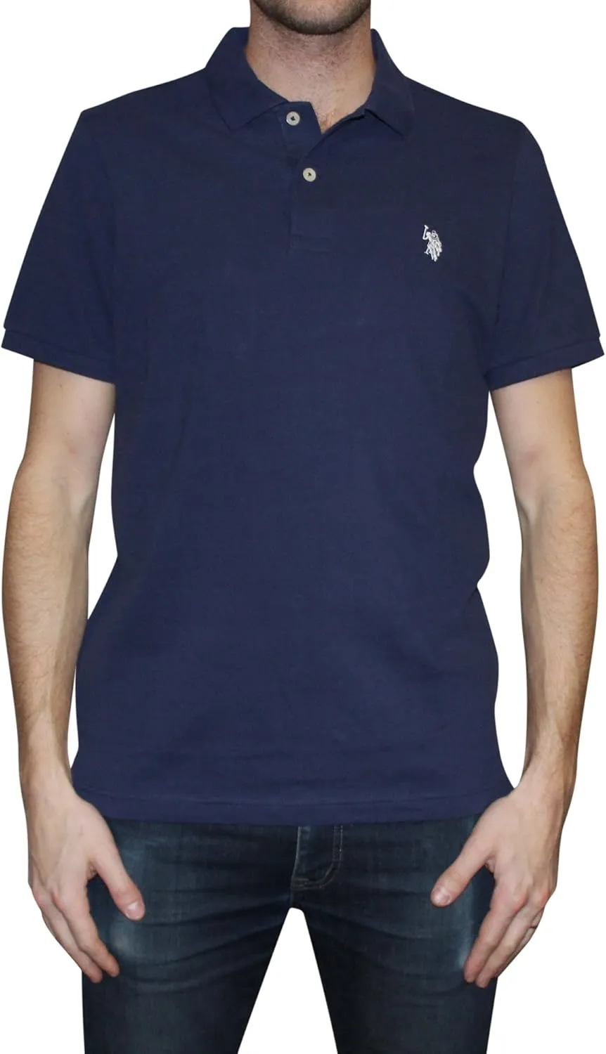 U.S. Polo Assn. Men's Classic Polo Shirt, Two-Button Closure Pique Polo Shirt, Summer Fashion Golf Shirt