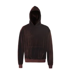 Velvet Suede Hoodie - Coffee