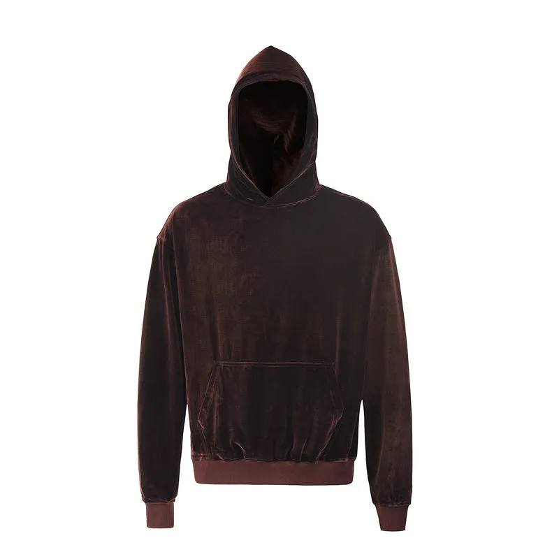 Velvet Suede Hoodie - Coffee
