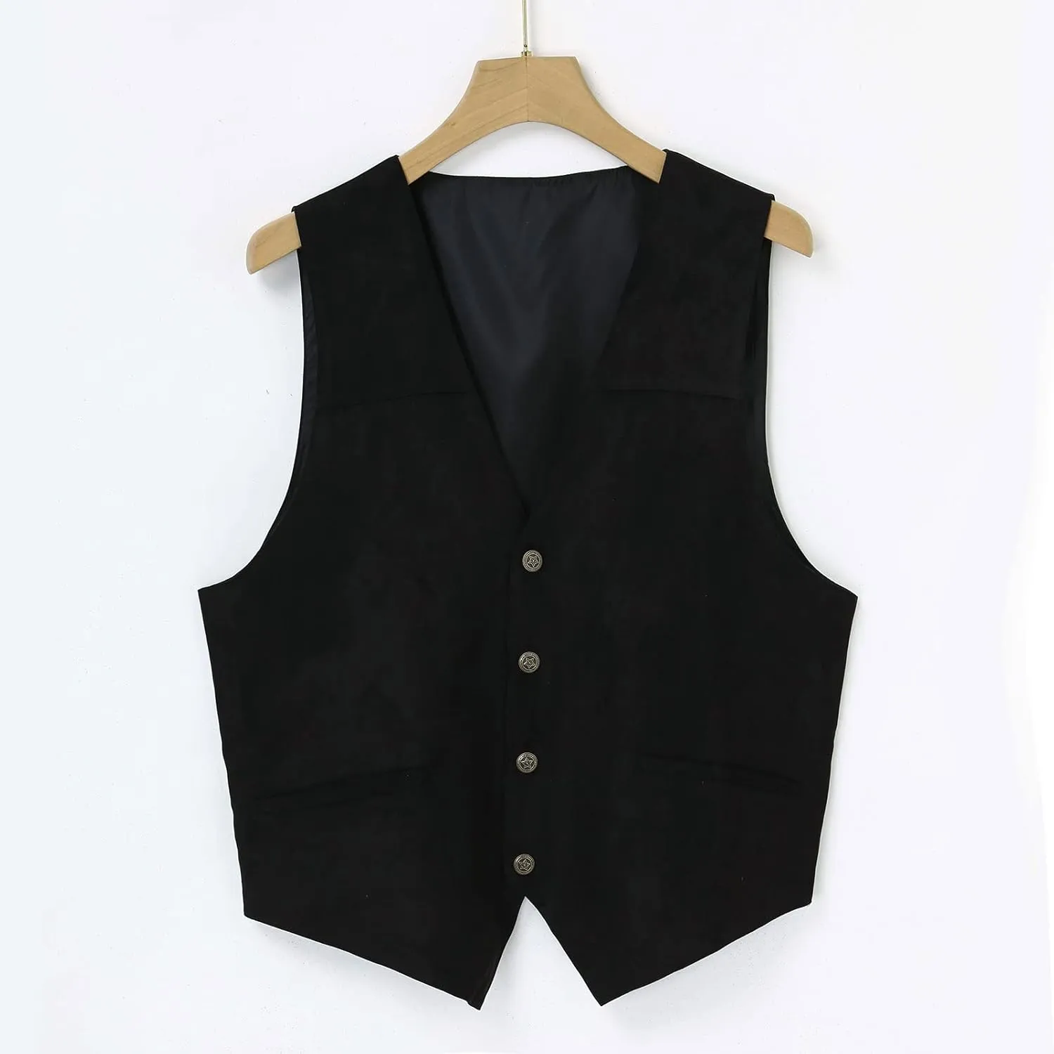 Vest Dress Plays Suede Retro V Neck Solid Color Pocket Button Leather Vest Jacket Vest Mens Vest Formal Great Great