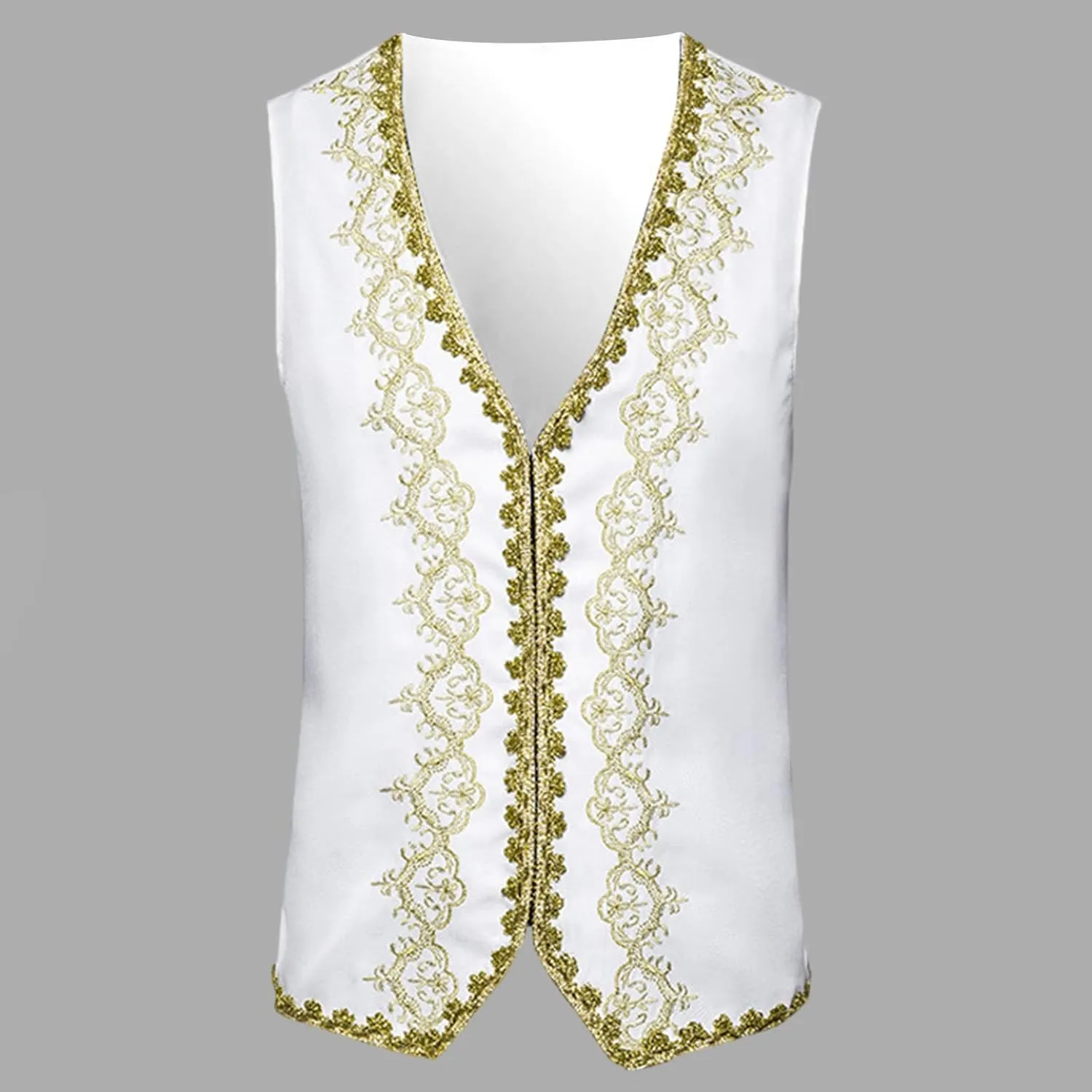 Victorian Waistcoat for Men Slim Fit Jacquard Embroidered Opera Vest Medieval Court Prince Costume Performance Wear