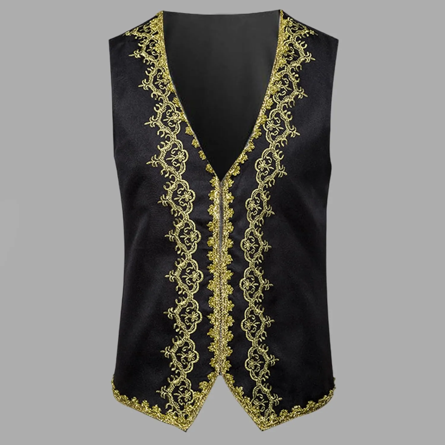Victorian Waistcoat for Men Slim Fit Jacquard Embroidered Opera Vest Medieval Court Prince Costume Performance Wear