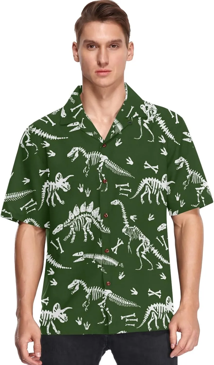 visesunny Mens Casual Button Down Short Sleeve Hawaiian Shirt Aloha Shirt