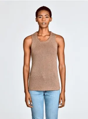 White   Warren - Sparkle Knit Tee in Gold Blush