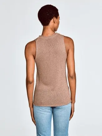 White   Warren - Sparkle Knit Tee in Gold Blush