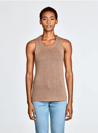 White   Warren - Sparkle Knit Tee in Gold Blush