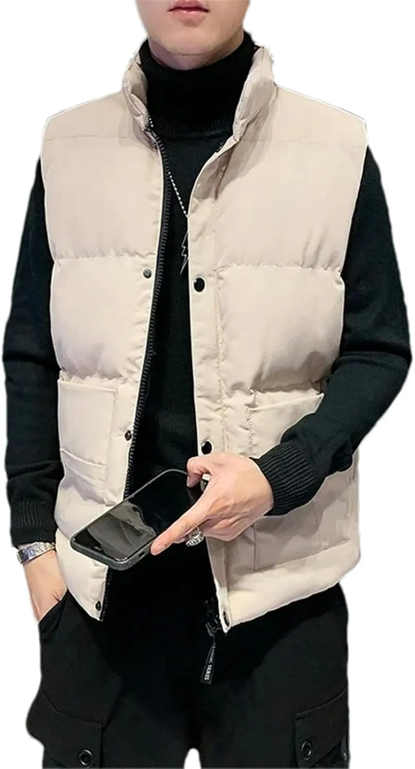 Winter Warm Men's Vest Coat Thick Windproof Camouflage Sleeveless Jacket Male Casual Collar Down Cotton Padded Vest
