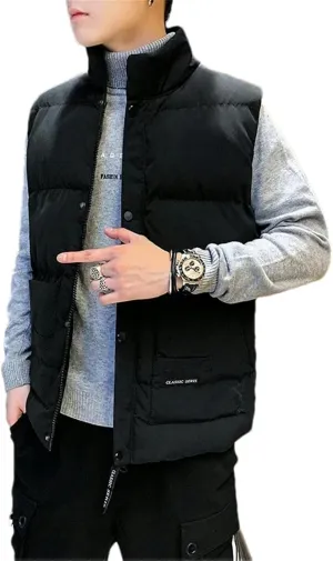 Winter Warm Men's Vest Coat Thick Windproof Camouflage Sleeveless Jacket Male Casual Collar Down Cotton Padded Vest