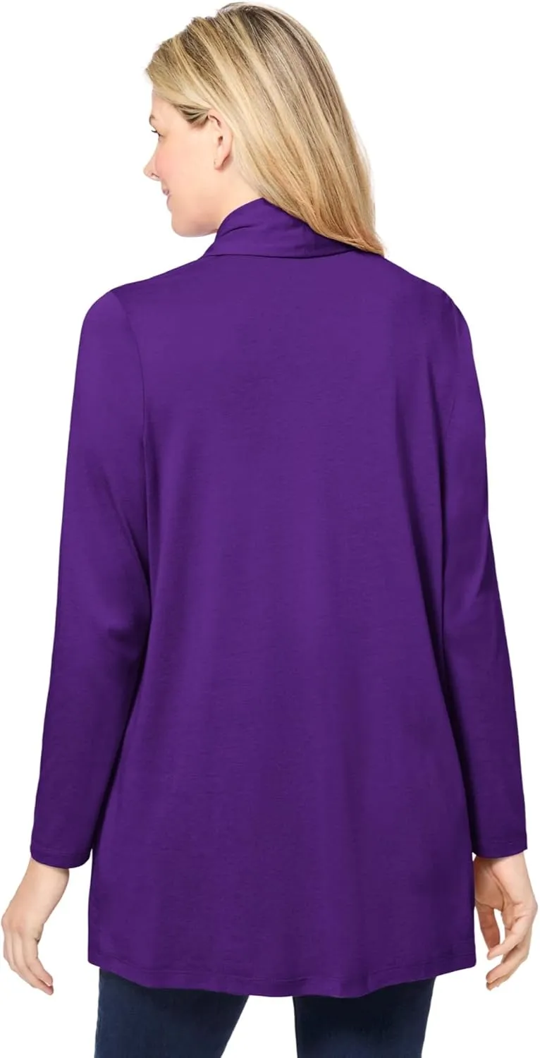 Woman Within Plus Size 2-Fer Cardigan & Lace Tunic