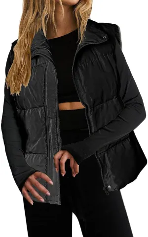 Women Long Vest One Morality Warm V Neck Thin Down Vest Inside Cotton Sleeveless Puffy Jacket Long Vest Womens Fall
