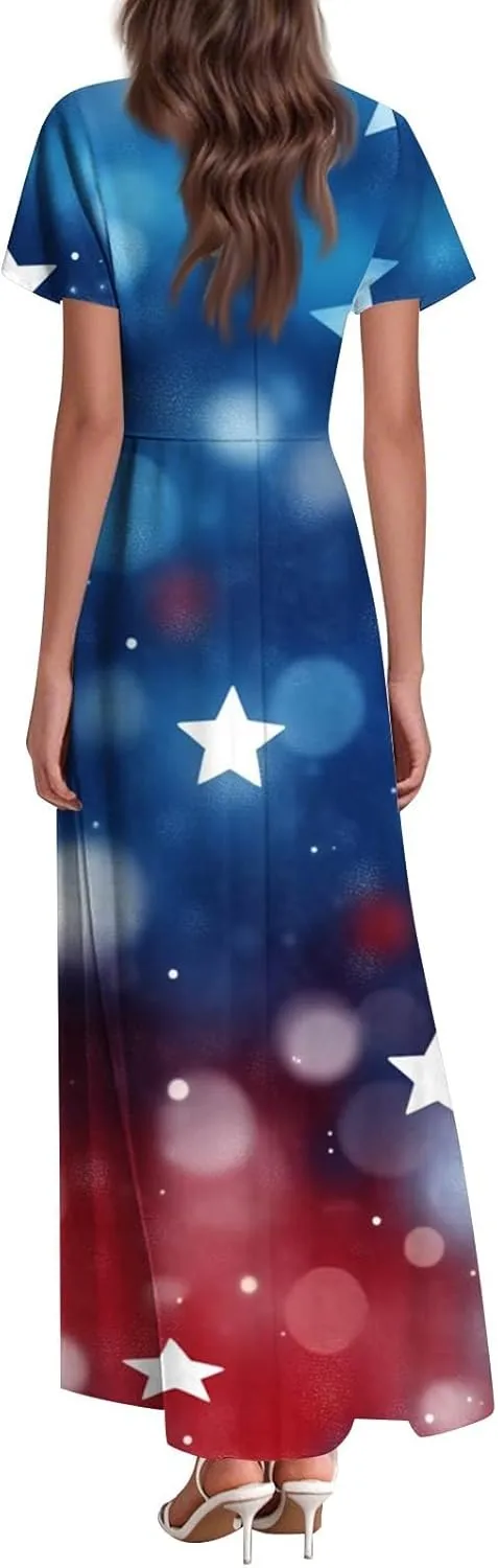 Women's 2025 Summer Maxi Dress Elegant Casual Floral Print Bohemian Dress Ruffle Sleeve V Neck Beach Swing Dresses