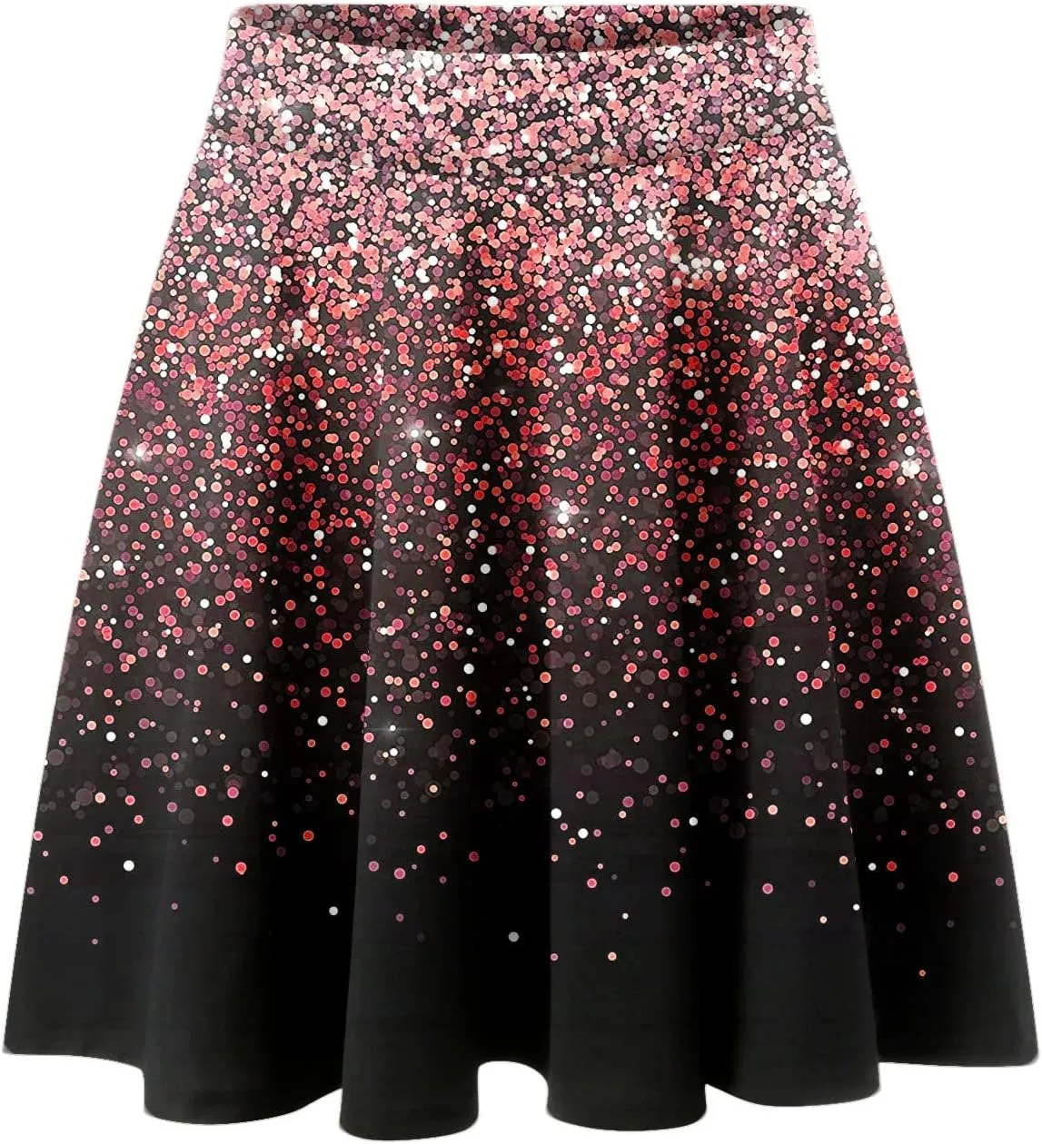 Womens A Line Midi Skirt High Elastic Waist Sequin Skirts Pleated Ruffle Hem Mini Vintage Elegant Casual Skirts