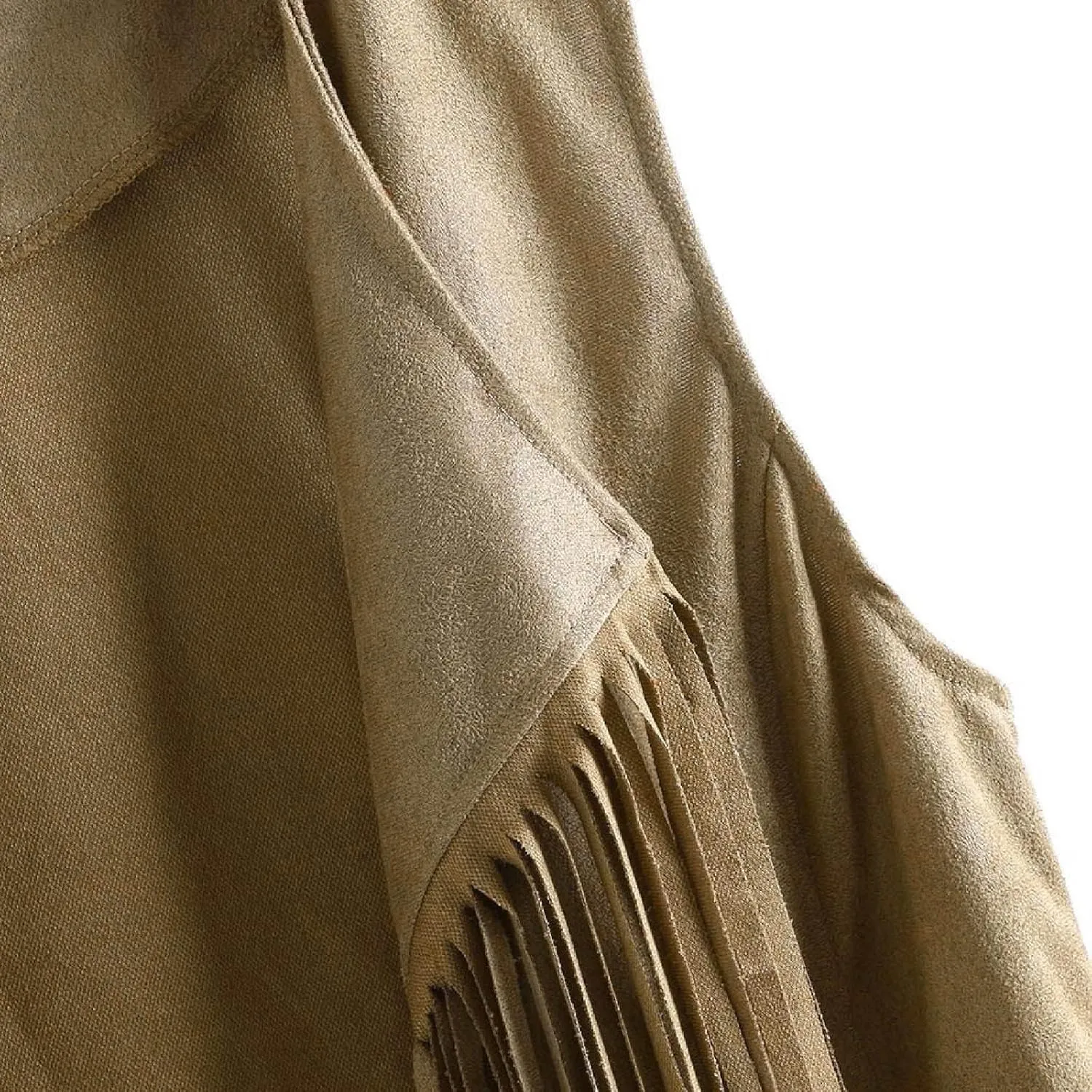Womens Faux Suede Tassels Vest Vintage 70s Hippie Sleeveless Cowgirl Western Vest Open Front Cardigan Jackets