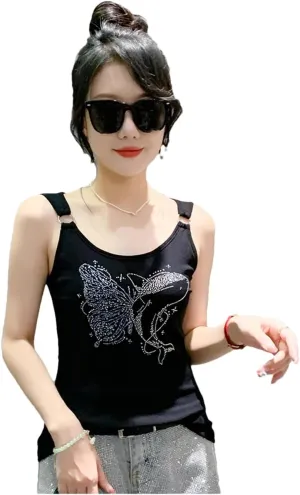 Women's for Slim Sleeveless Vest T-Shirt Mesh Camisole Shirt