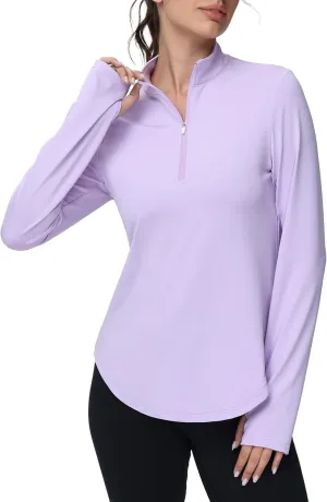 Women's Golf Polo Long Sleeve Workout Tops V Neck UPF 50  Sun Protection Quick Dry Lightweight Active Tennis Shirts