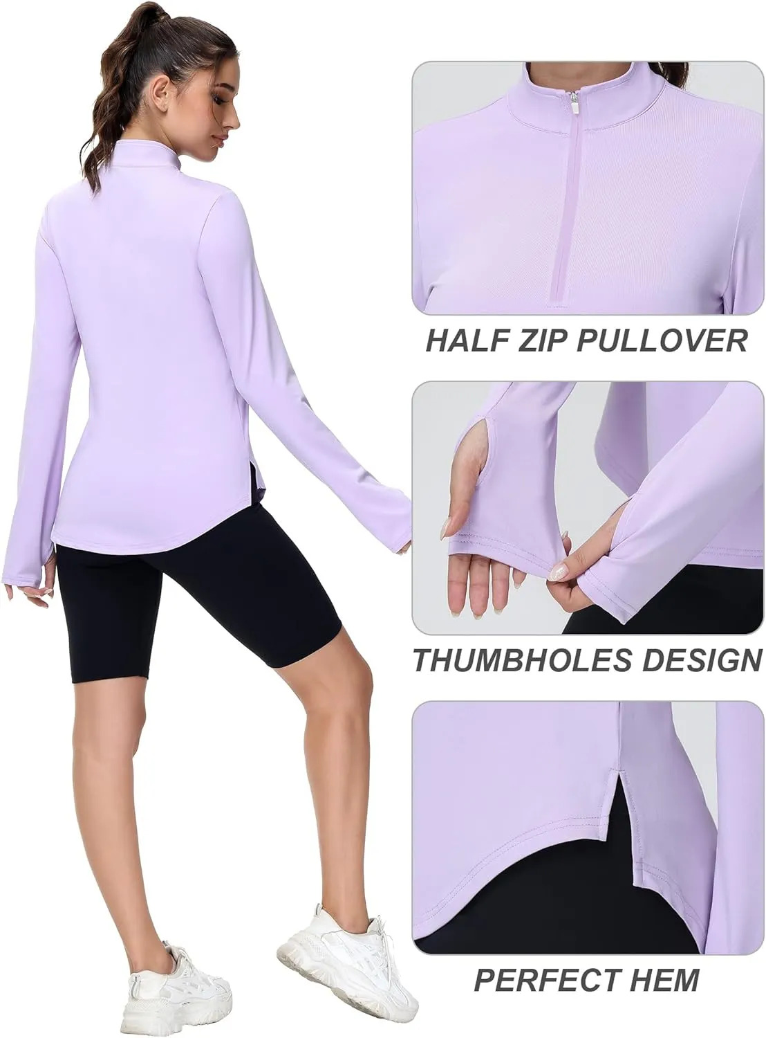 Women's Golf Polo Long Sleeve Workout Tops V Neck UPF 50  Sun Protection Quick Dry Lightweight Active Tennis Shirts