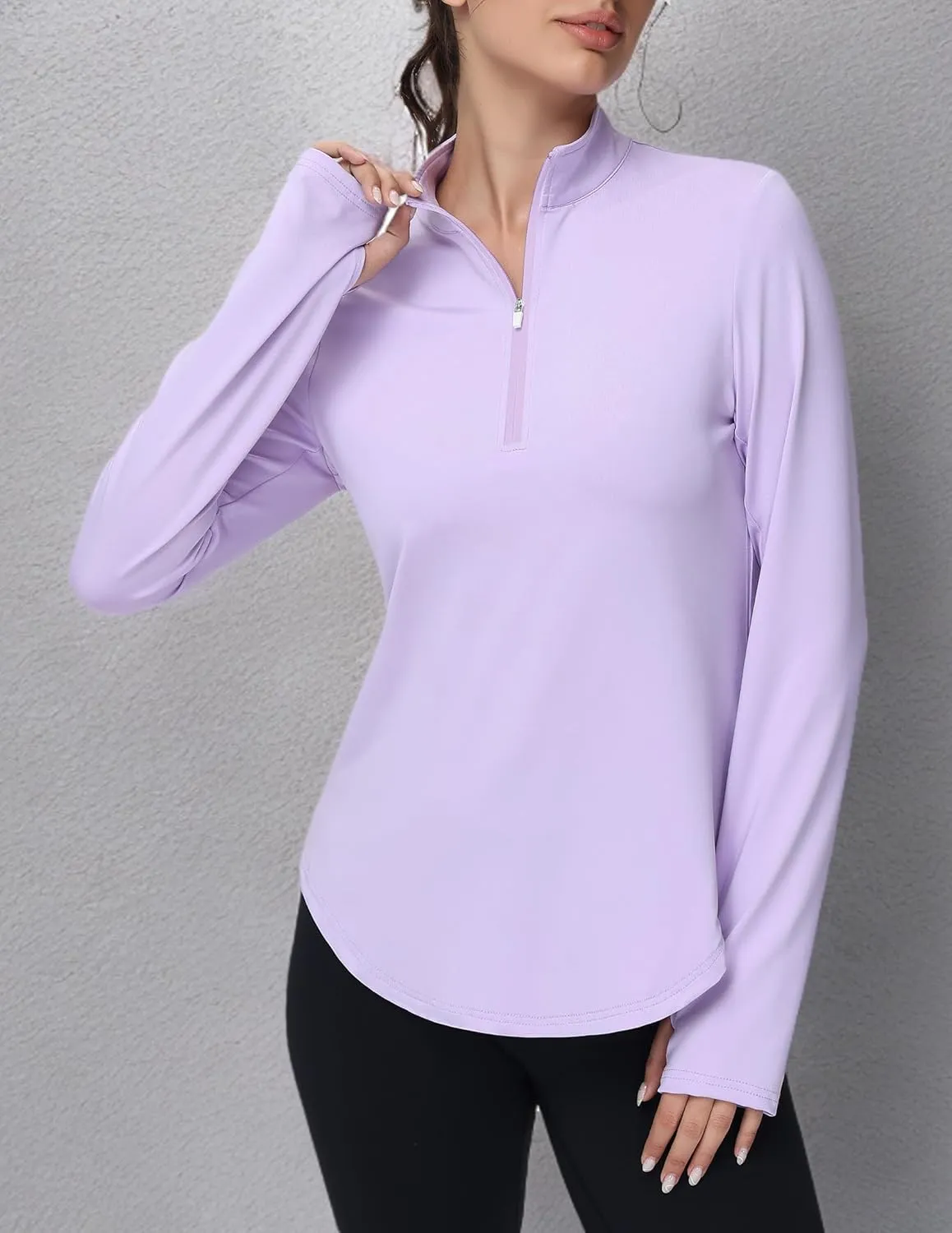 Women's Golf Polo Long Sleeve Workout Tops V Neck UPF 50  Sun Protection Quick Dry Lightweight Active Tennis Shirts