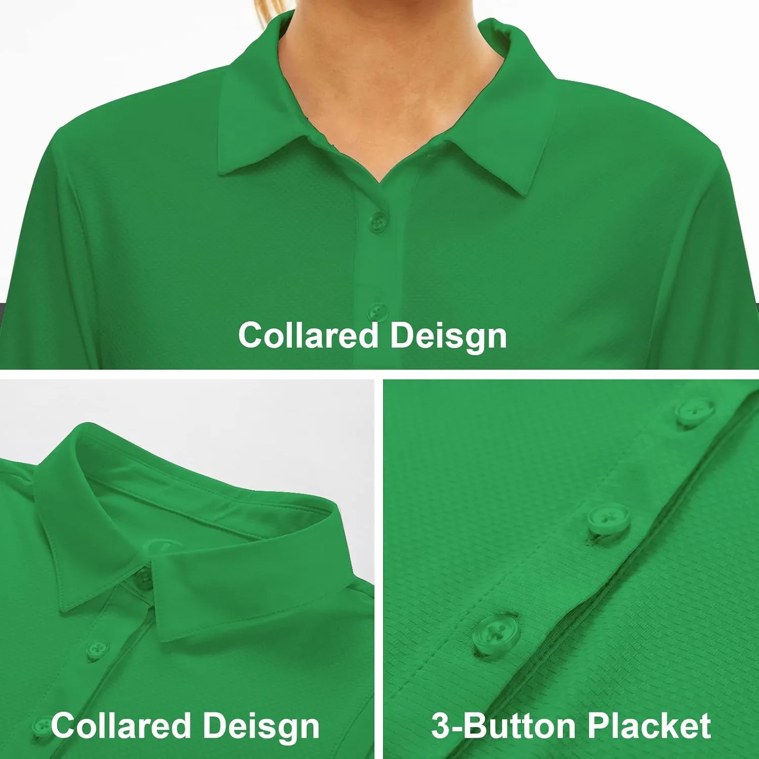 Women's Golf Shirt Long Sleeve Polo Shirt UPF50  Sun Protection Moisture Wicking Quick Dry Golf Polo Shirt