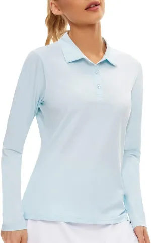 Women's Golf Shirt Long Sleeve Polo Shirt UPF50  Sun Protection Moisture Wicking Quick Dry Golf Polo Shirt