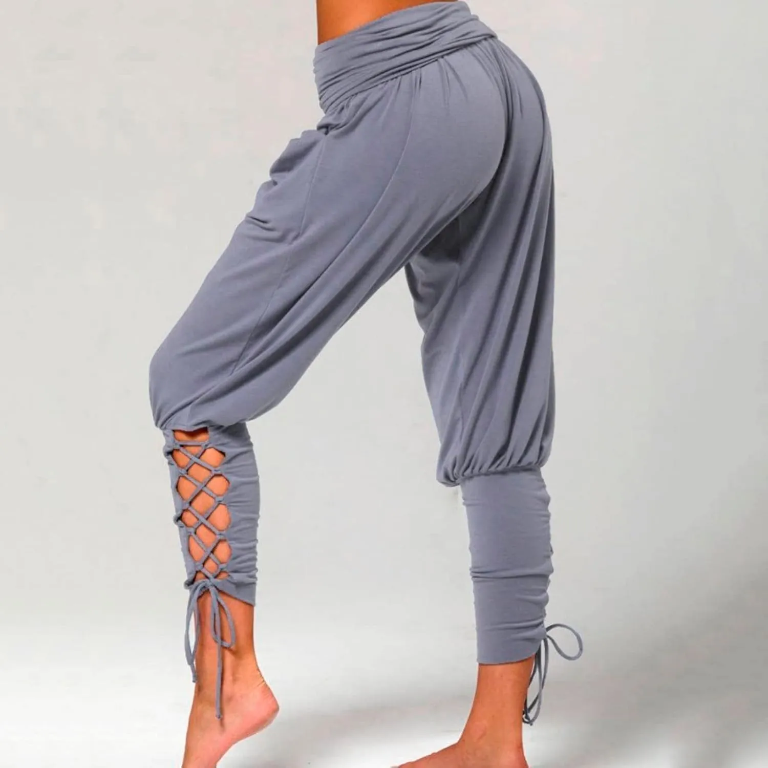 Womens Hippie Ankle Banded Harem Yoga Pants Gypsy Aladdin Pants Medieval Viking Navigator Pirate Renaissance Pants