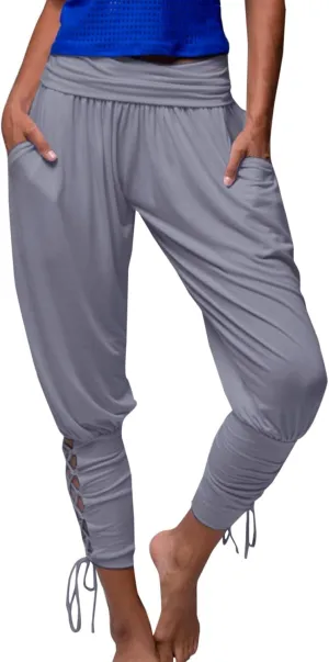 Womens Hippie Ankle Banded Harem Yoga Pants Gypsy Aladdin Pants Medieval Viking Navigator Pirate Renaissance Pants