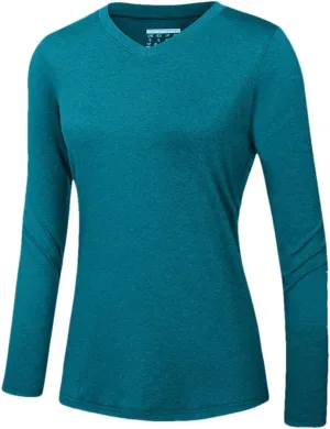 Women's Long Sleeve Shirt V Neck Shirts Quick Dry T-Shirt Athletic Workout Hiking Tops T-Shirt