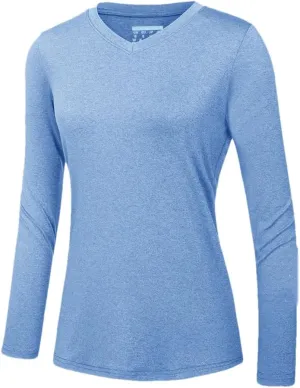Women's Long Sleeve Shirt V Neck Shirts Quick Dry T-Shirt Athletic Workout Hiking Tops T-Shirt