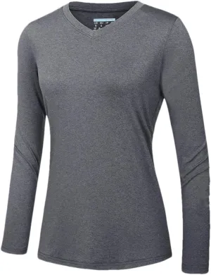 Women's Long Sleeve Shirt V Neck Shirts Quick Dry T-Shirt Athletic Workout Hiking Tops T-Shirt