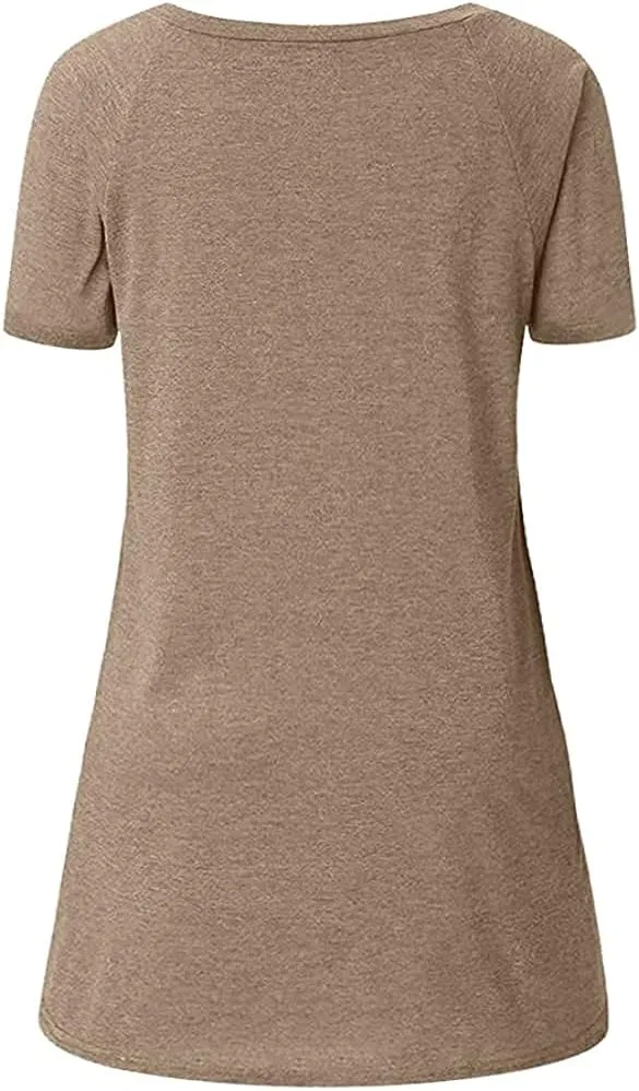 Womens Long Tunics or Tops to Wear with Leggings Short/Long Sleeve Blouses Shirts