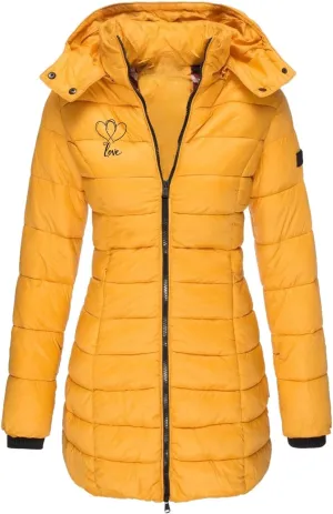 Womens Outfits Padded Jacket Hood Coat for Women Cuff Sleeve Warm Hooded Cardigan Fall Winter Outfits 2024