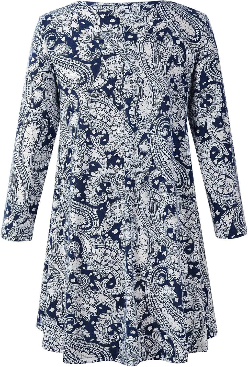Women's Plus Size Swing Tunic Top 3/4 Sleeve Floral Flare T-Shirt