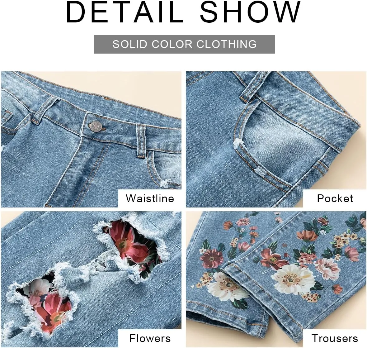Women's Ripped Jeans Straight Leg Boyfriend Jeans Skinny Stretch Butt Lifting Jeans Slim Fit Denim Pants