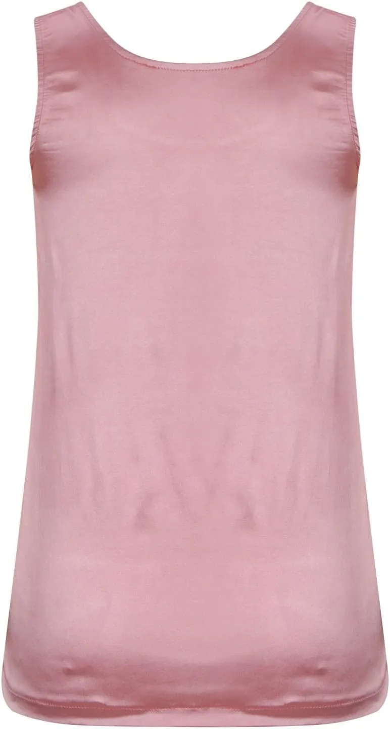 Womens Silk Satin Tank Tops Crewneck Casual Cami Summer Sleeveless Camisole Blouses Trendy Basic Going Out Outfits