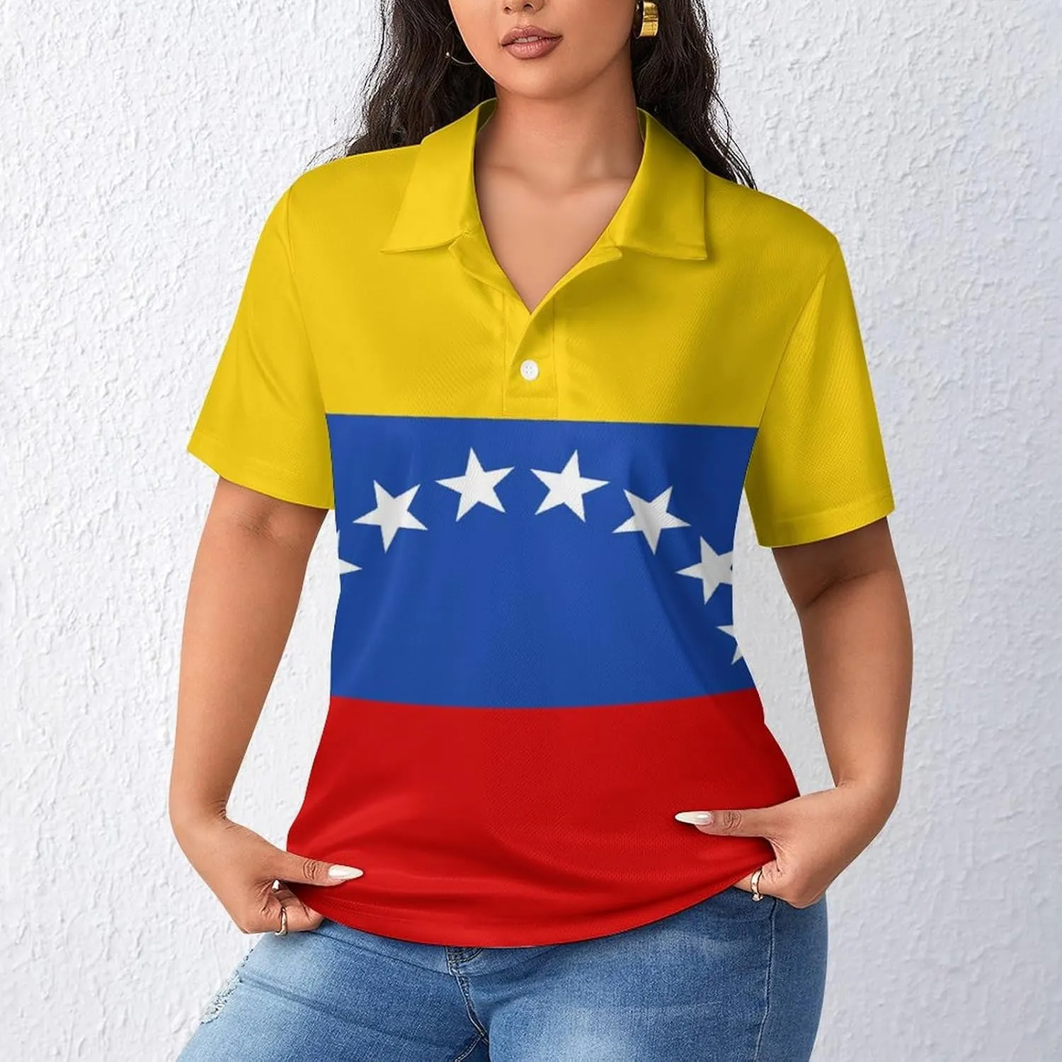 Women's Sport Australian Flag Polo-Shirt Soft Short-Sleeve Polo-Shirt for Women