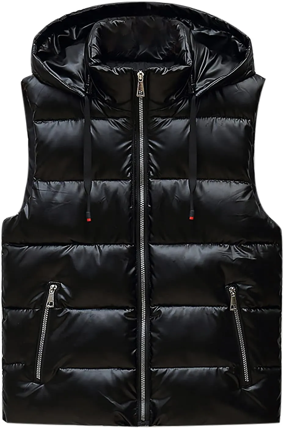 Women's Winter Crop Vest Basic Lightweight Sleeveless Warm Outerwear Casual Comfy Puffer Vest Zip Up Padded Gilet