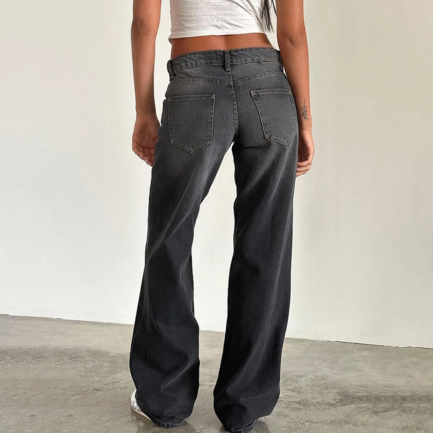 Women's Y2K Baggy Jeans Trendy Low Rise Jeans Casual Straight Leg Jeans Loose Boyfriend Denim Pants Fall Outfits