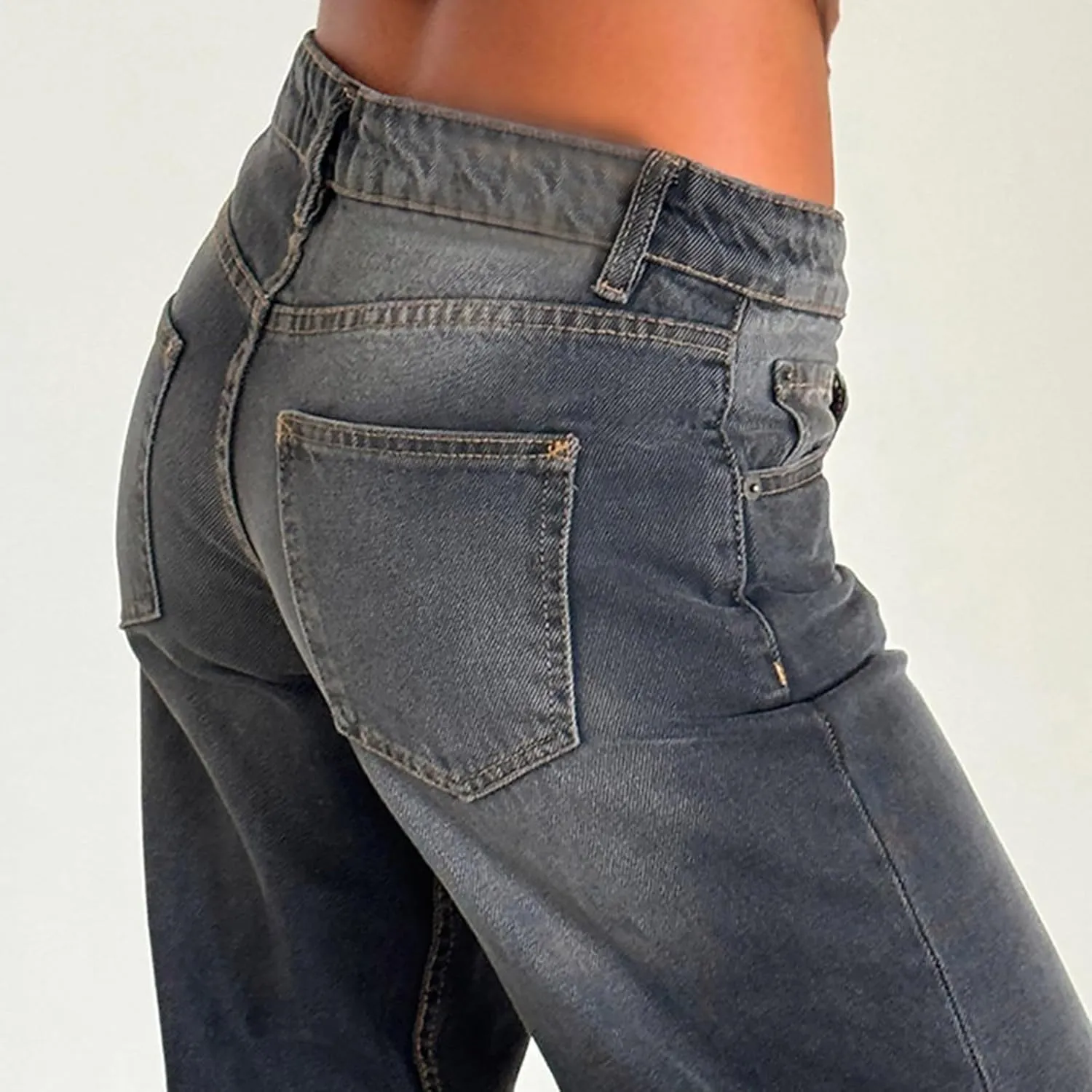 Women's Y2K Baggy Jeans Trendy Low Rise Jeans Casual Straight Leg Jeans Loose Boyfriend Denim Pants Fall Outfits