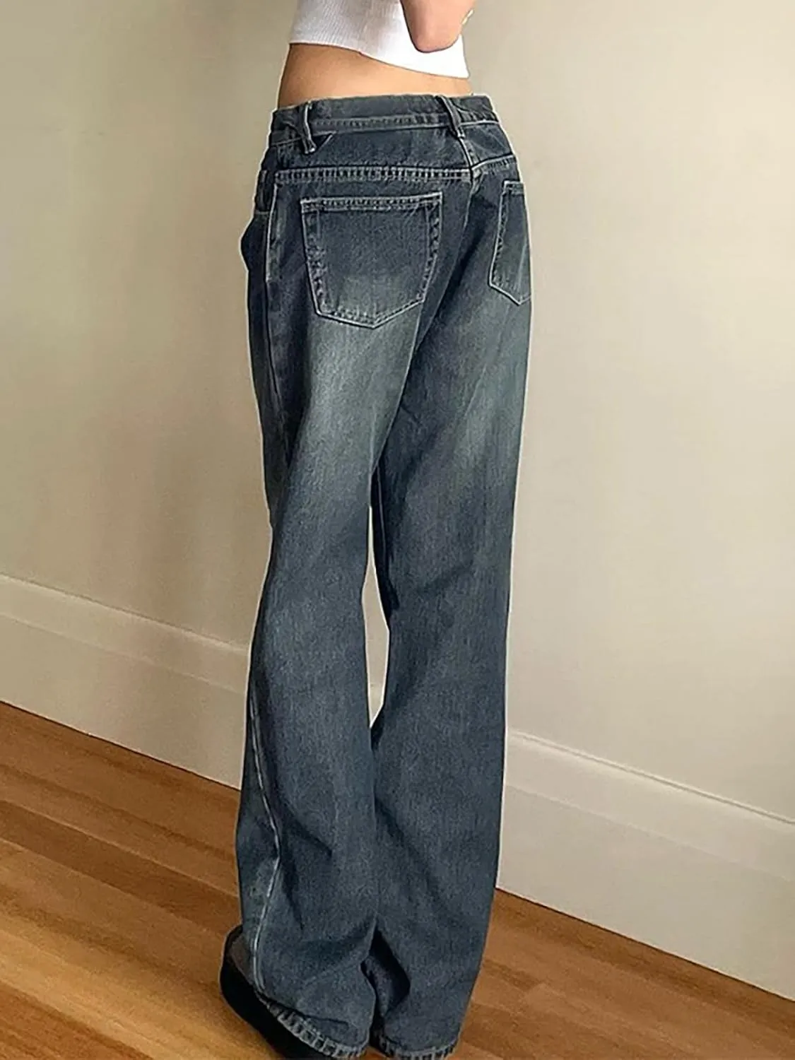 Xineicy Women's Jeans Wide Leg Jeans High Waisted Baggy Y2K Loose Boyfriends Jeans Trendy Denim Pants